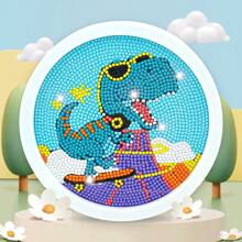 1 件卡通獨角獸鑽石繪畫套件帶框架,diy 貼紙全鑽石簡單玩具材料套裝 - 彩色 - 查看 18