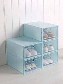 Caja de almacenamiento de zapatos de plástico plegable, Armario de combinación apilada, Polvo grueso, 6 pcs - Multicolor - Ver 6