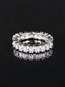 Moonso 奢华公主美学永恒戒指 女士圣诞礼物珠宝批量销售 R6169 - 銀色 - 查看 13