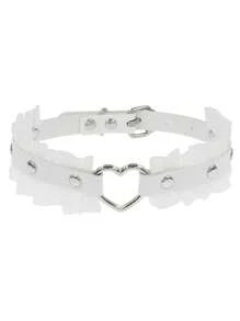 1pc Punk Gothic Rivet Choker Necklace, Sexy Black & White Collar Necklace, Adequado para o dia a dia feminino, roupa de festa, festa de Natal, aniversário criativo, presente de dia dos namorados, mãe, mãe, dia das mães, presente