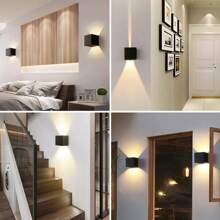 12W Outdoor Wall Light, IP65 Waterproof LED Wall Washer With Adjustable Beam, Aluminum Black Indoor Wall Sconce 6500K White Suitable For Garden, Bathroom, Bedroom, Living Room, Kitchen - 白紅光 - 查看 3