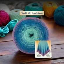 Ovillo de hilo mágico de cambio gradual de color, hilo para bebés para tejer vestidos, chales y bufandas de primavera/verano con efecto degradado - multicolor - Ver 5