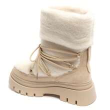 Bottes Four Styles Après-Ski à Plateform Avec Lacets Croisés Décoratifs - Beige - View 5