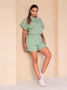 CONJUNTO CROPPED + SHORT ROUPAS FEMININAS CONJUNTO BOMBER ALFAIATARIA ELEGANTE