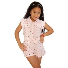 Heart Romper Kids Fashion Girls Summer - trắng - Xem 1