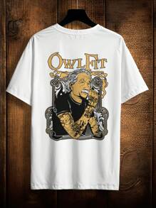 Shirt T-Shirt Ainsten Tattooed Owl Fit Premium Cotton Ref 2163 VEST NERD - trắng - Xem 1