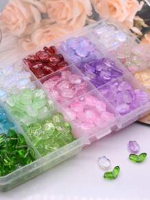 Gói đơn 30 chiếc/túi Hỗn hợp màu sắc Gradient màu hoa tulip lá hạt rời hạt thủy tinh hạt không gian để làm đồ trang sức vòng tay hoa tai tự làm - hoa tulip - Xem 2