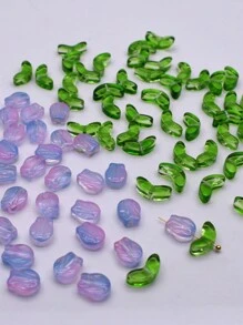 Gói đơn 30 chiếc/túi Hỗn hợp màu sắc Gradient màu hoa tulip lá hạt rời hạt thủy tinh hạt không gian để làm đồ trang sức vòng tay hoa tai tự làm - hoa tulip - Xem 8