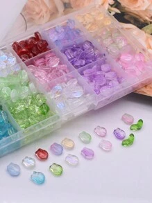 Gói đơn 30 chiếc/túi Hỗn hợp màu sắc Gradient màu hoa tulip lá hạt rời hạt thủy tinh hạt không gian để làm đồ trang sức vòng tay hoa tai tự làm - hoa tulip - Xem 4