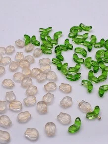 Gói đơn 30 chiếc/túi Hỗn hợp màu sắc Gradient màu hoa tulip lá hạt rời hạt thủy tinh hạt không gian để làm đồ trang sức vòng tay hoa tai tự làm - hoa tulip - Xem 5