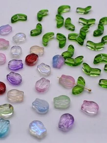 Gói đơn 30 chiếc/túi Hỗn hợp màu sắc Gradient màu hoa tulip lá hạt rời hạt thủy tinh hạt không gian để làm đồ trang sức vòng tay hoa tai tự làm - hoa tulip - Xem 9