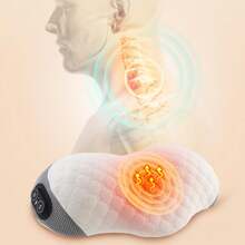 Massager Pillow, Home Neck Massager With Heat, 3D Deep Tissue Kneading Massage Pillow, Neck Massager, Naturally Relieve Neck Pain In Minutes - trắng - Xem 8