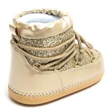 Giày bốt đi tuyết đế dày buộc dây thời trang, mùa đông - Vàng - Xem 7