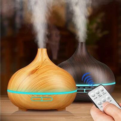 550ML Essential Oil Diffuser, Remote Control Ultrasonic Aromatherapy Oil Diffusers Cool Mist Humidifier, Waterless Auto-Off And 7 LED Light Colors For Bedroom, Yoga, SPA, Baby