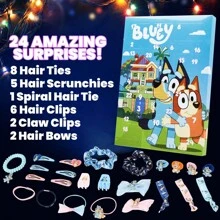 Bluey Advent Calendar 2024 Hair Accessories Christmas Countdown Gift - Blue - View 3