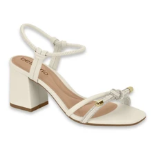 Beira Rio Original Women's Block Heel Sandal Elegant Straps With Rhinestones Easy Fit New Fashion Shine - 黑鑽石 - 查看 3