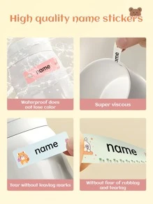 80 piezas/160 piezas Pegatinas personalizadas de nombres de dibujos animados lindos, material de PVC resistente al agua con autoadhesivo, adecuado para botellas de agua, libros, papelería, loncheras, pegatinas de nombres lindos de múltiples usos, útiles escolares, niños, Urban Gala, Moderno, Colorido, Lindo