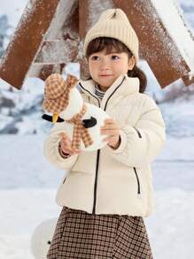 Balabala Chaqueta de pluma gruesa versátil para invierno 2024, ropa exterior para niños y niñas