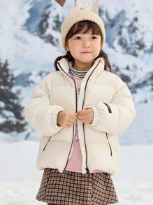 Balabala Chaqueta de pluma gruesa versátil para invierno 2024, ropa exterior para niños y niñas