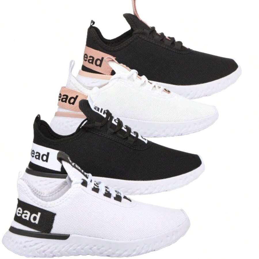 Walk Forward Women's 4 Pairs Gym Comfortable Sports Shoes Kit - 白色+黑白+白色裸色+黑色裸色 - 查看 1