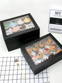 2pcs/5pcs Cupcake Boxes, Multi-Cavity Takeout Containers For Cupcakes, Tarts, Pastries, Picnics, Gatherings, Party Food Packaging - View 1