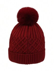 1 件简约厚实保暖针织帽，百搭防风，适合日常佩戴 - A - 查看 3