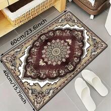 1 tấm thảm vuông họa tiết hoa cổ điển phong cách Bohemian, thích hợp cho trang trí phòng ngủ và phòng khách, sử dụng trong nhà, thảm trải sàn, phụ kiện phòng tắm, trang trí lối vào trường học, phòng tắm, trang trí nhà bếp - Đỏ - Xem 12