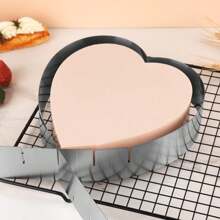 1 pieza Molde ajustable en forma de corazón de acero inoxidable para mousse, molde para hornear herramienta DIY