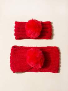 亲子发箍 圣诞发箍 圣诞配饰 圣诞礼物 毛球发箍 红色发饰 圣诞快乐 拍摄道具 - 彩色 - 查看 13