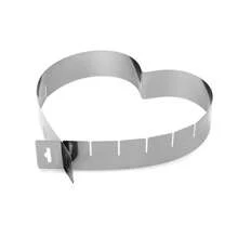 1 pieza Molde ajustable en forma de corazón de acero inoxidable para mousse, molde para hornear herramienta DIY
