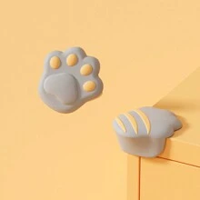 8 件随机款式和颜色儿童安全硅胶桌角防护装置，角度保护器，防撞垫，带粘合剂，猫爪设计 - 彩色 - 查看 6