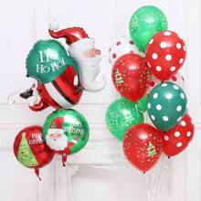 1 pieza Decoraciones navideñas, globos, decoraciones de fiesta, decoraciones navideñas, decoraciones hermosas de fondo para decoraciones de fiesta, globos de cumpleaños, globos mate de papel de aluminio para Papá Noel, decoraciones navideñas - Multicolor - Ver 7