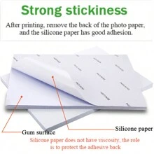 100pcs 3R 5 Inch 135gsm Glossy Self-Adhesive Photo Paper, Single-Sided Non-Sticky Printing Paper, Suitable For Color Inkjet Printers - White - View 4