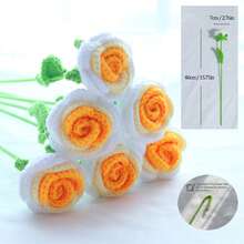 1/3/6/10朵手工钩编玫瑰花，装饰花，仿真花，毛线花。适用于餐厅、客厅、卧室、婚礼、派对等家居装饰。DIY花束，适合作为礼物送给她、母亲、老师，或作为创意礼物。也适合春夏装饰、新年、情人节、生日、复活节等节日装饰或作为礼物。 - 黃色 - 查看 5