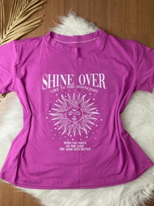 Women's Plus Size Viscolycra Mesh T-Shirt Sol Shine Over New Release - 紫丁香色 - 查看 1