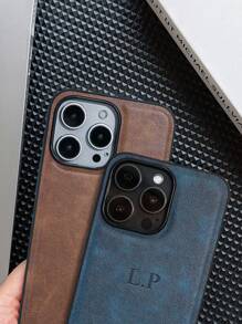Ốp điện thoại khắc tên cá nhân theo yêu cầu, tương thích với iPhone 11 12 13 14 15 16 17 Pro Max Plus 17 Air, khắc chữ 3D DIY, tên viết tắt, sang trọng, cổ điển, chất liệu da PU chống sốc, quà tặng lễ hội cho người yêu, bạn bè, gia đình và chính bạn, phụ kiện Halloween 2025, điện thoại di động & phụ kiện, ốp điện thoại dễ thương. - màu nâu - Xem 3
