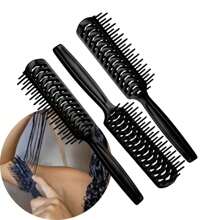 Kit Of 3 Alligator Hair Brushes For Curls And Definition - 黑色 - 查看 1