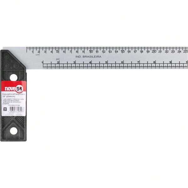 Esquadro 10" Esquadro Profissional 254mm Esquadro Carpinteiro Nove54 Régua Esquadro