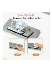 1 件多色花朵马桶按钮，马桶水箱按钮，花朵马桶按钮，树脂马桶冲水按钮工具，马桶盖手柄助手，创意马桶配件 - 彩色 - 查看 3