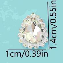 20 件 10x14 毫米泪珠彩色玻璃水晶纽扣、手工缝纫爪链边纽扣、DIY 头饰、服装、鞋子和包包缝纫配件 - 彩色 - 查看 12