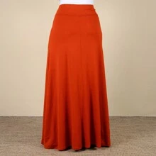 Women's Long Skirt Mesh High Waist Evangelical Fashion - Màu Cam cháy - Xem 3