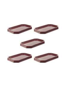 Kit With 05 Units Of Mini Polished Trays - Various Colors - 櫻桃紅 - 查看 1