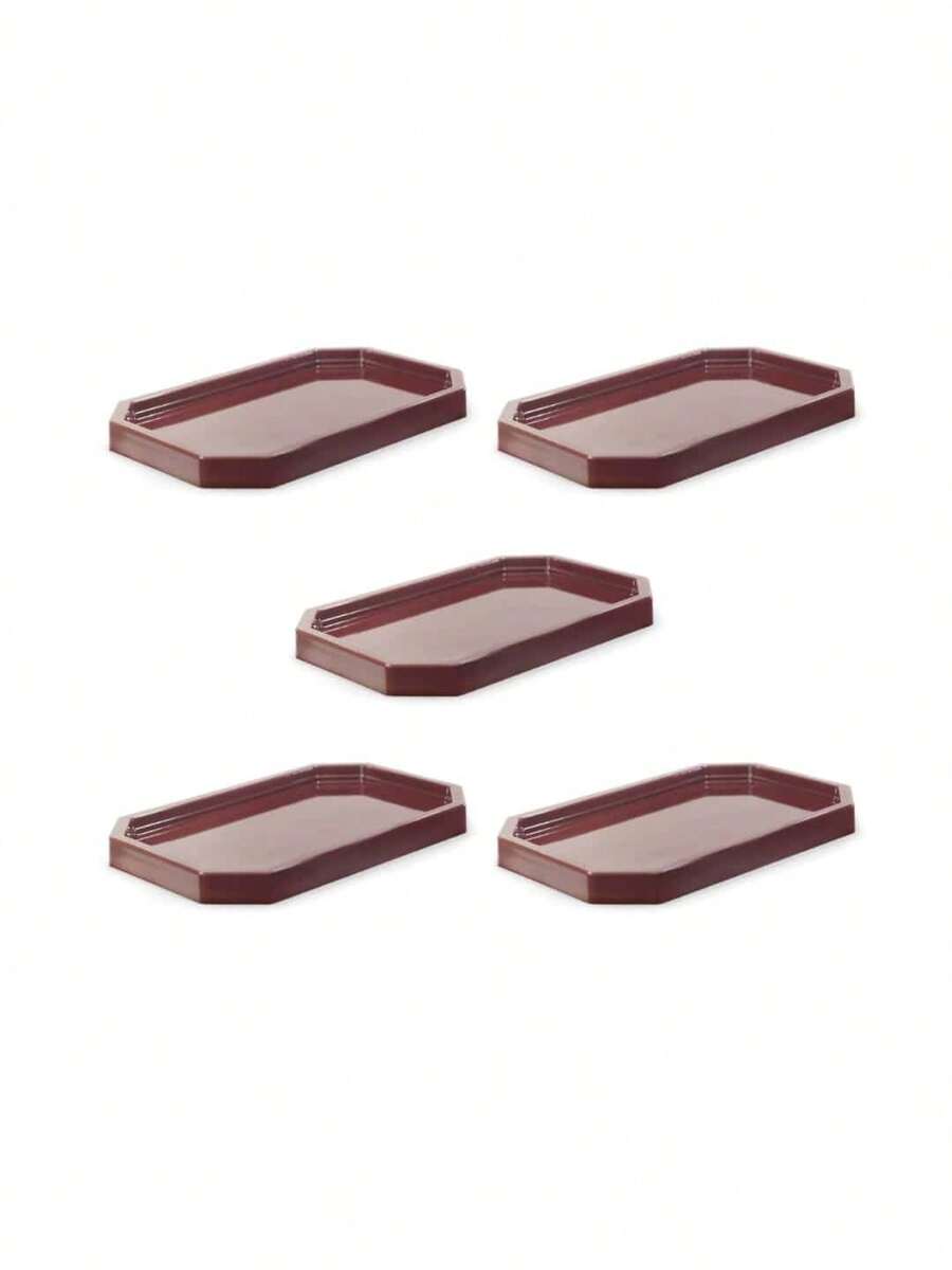 Kit With 05 Units Of Mini Polished Trays - Various Colors - 櫻桃紅 - 查看 1