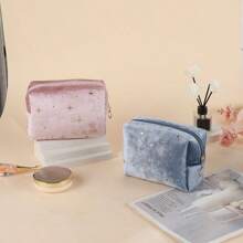 1个优雅星形天鹅绒八角化妆包，便携式手提化妆包，金色闪亮星形设计，包含化妆包套装、房间装饰、包袋、化妆包、梳妆台、化妆包、收纳包、储物包、化妆包、洗漱包、桌面收纳包、化妆包、化妆袋、化妆品收纳包、化妆袋、化妆包、梳妆台、化妆包、小化妆包、化妆包、圣诞礼物、小包、手拿包/小手提包、化妆品收纳包、小包、刷子收纳袋、迷你包、大容量包、女士礼物、圣诞礼物、女士礼物创意