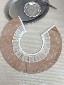 1 件婴幼儿女孩可调节荷叶边心形装饰时尚围兜，适合节日、生日礼物或日常使用