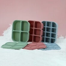 1 Pc Reusable Baby Silicone Food Container, Silicone Baby Food Freezer Storage Tray With Leak Proof Lid 4 Compartment 6 Compartment 12 Compartment Ice Tray, Steamed Cake Food Mold Homemade Baby Food Freezer Mold - Multicolor - View 7