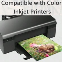 100pcs 3R 5 Inch 135gsm Glossy Self-Adhesive Photo Paper, Single-Sided Non-Sticky Printing Paper, Suitable For Color Inkjet Printers - White - View 5