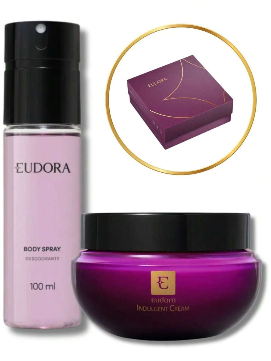 Eudora Edp Gift (Purple) Indulgent Moisturizer 250gr + Body Spray 100ml + Gift Packaging - Màu tím - Xem 1