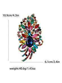 Large Crystal Flower Brooch Luxury Party Banquet Pin Gift Dress Skirt Pin Valentines - Crystal Flower Brooch - View 11