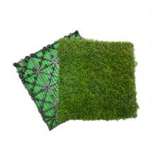 Artificial Grass Turf Tiles Interlocking Set Of 35pcs, Fake Grass Tiles Self-Draining For Pet Indoor/Outdoor Flooring Decor, 12x12in Grass Green,ElegantAbode